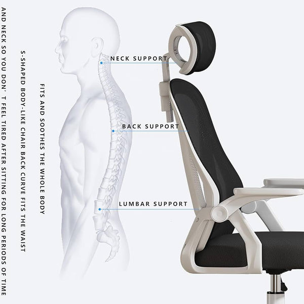 Ergonomic Office Chair with Adjustable Headrest and Lumbar Support