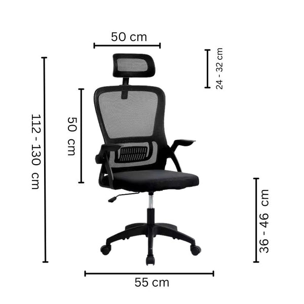 Ergonomic Office Chair with Adjustable Headrest and Lumbar Support