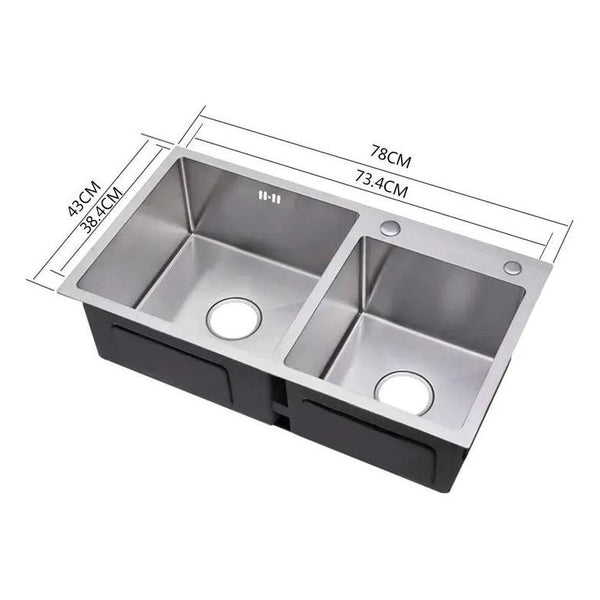 Modern Double Bowl Stainless Steel Kitchen Sink