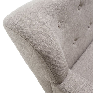 Grey Linen Double Couch - 2 Seater Sofa