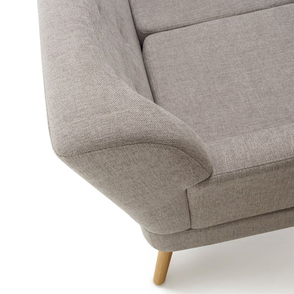 Grey Linen Double Couch - 2 Seater Sofa