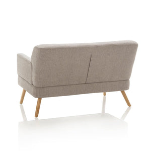 Grey Linen Double Couch - 2 Seater Sofa