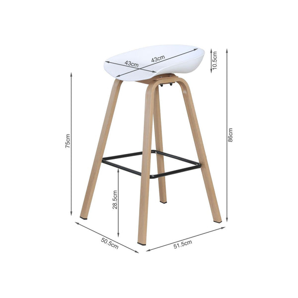 Scandinavian Bar Stool - Set of 4