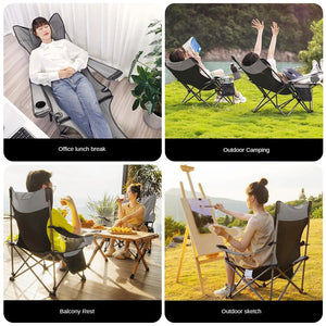 Foldable Reclining Camping Chair with Footrest