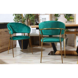 Emerald Green Velvet Dining Chair