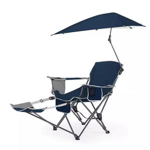 Reclining Camping Chair with Canopy and Footrest