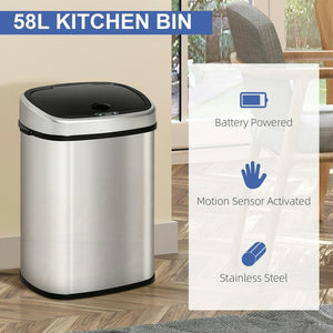 58L Touchless Sensor Bin – Stainless Steel