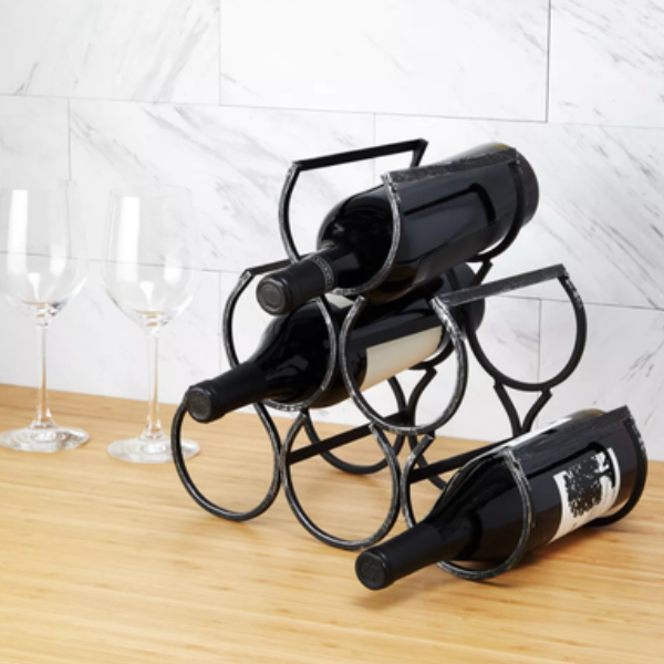 6-Bottle Pyramid Metal Wine Rack