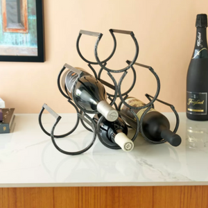 6-Bottle Pyramid Metal Wine Rack