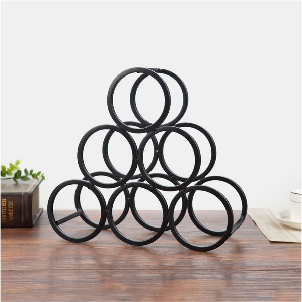 Geometric Ring Wine Display Rack