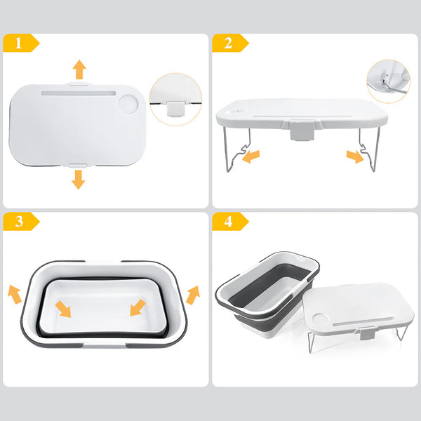 Collapsible Picnic Basket with Foldable Tray