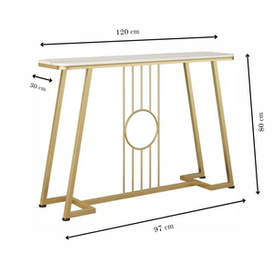 Aurelia Gold Console Table with Marble Top