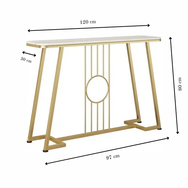 Aurelia Gold Console Table with Marble Top
