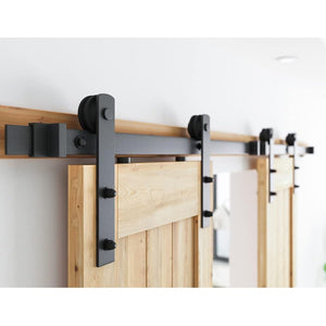 4m Sliding Double Barn Door Hardware Kit with Soft Close Mechanism