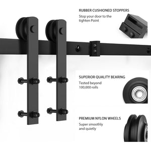 4m Sliding Double Barn Door Hardware Kit with Soft Close Mechanism