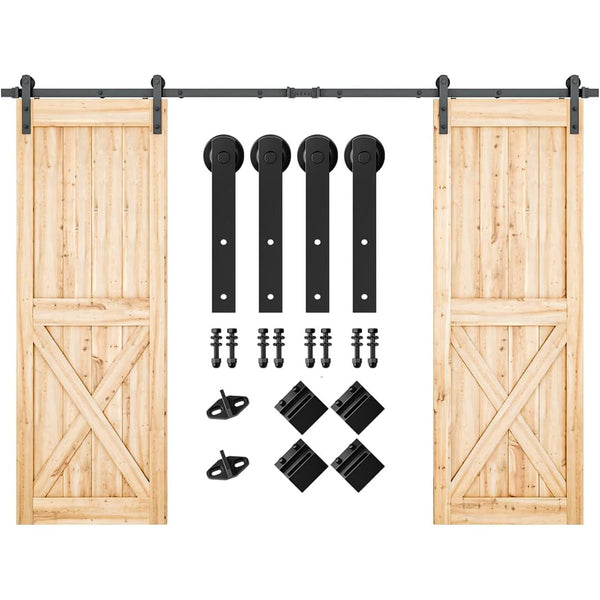 4m Sliding Double Barn Door Hardware Kit with Soft Close Mechanism