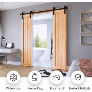 4m Sliding Double Barn Door Hardware Kit with Soft Close Mechanism