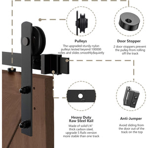 4m Sliding Double Barn Door Hardware Kit with Soft Close Mechanism