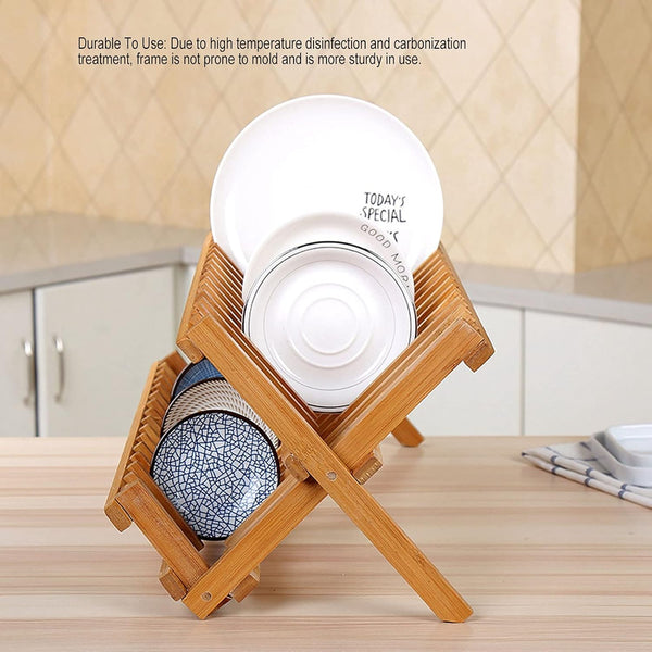 Foldable Bamboo Dish Drying Rack
