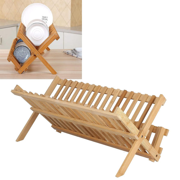Foldable Bamboo Dish Drying Rack
