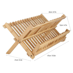 Foldable Bamboo Dish Drying Rack