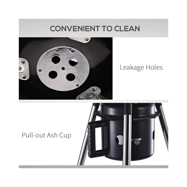 48cm Charcoal Kettle Braai Grill with Thermometer