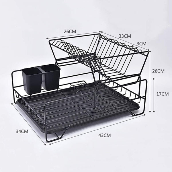 2-Tier Dish Drying Rack with Cutlery Holder