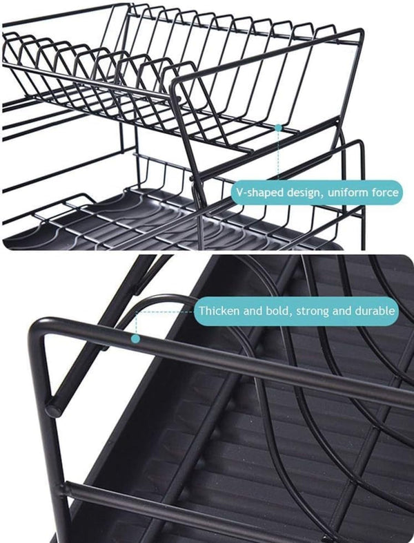 2-Tier Dish Drying Rack with Cutlery Holder