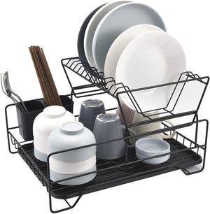 2-Tier Dish Drying Rack with Cutlery Holder