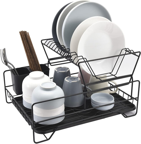 2-Tier Dish Drying Rack with Cutlery Holder
