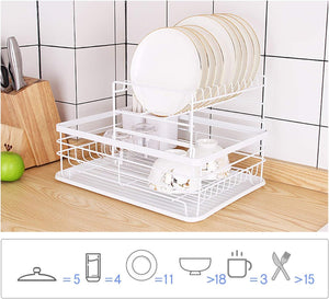Alpine White 2-Tier Dish Drying Rack