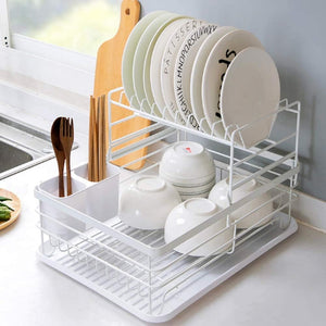 Alpine White 2-Tier Dish Drying Rack