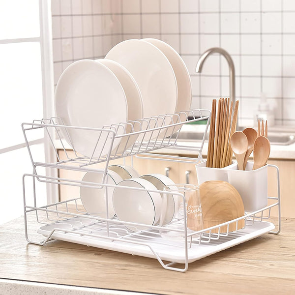 Alpine White 2-Tier Dish Drying Rack