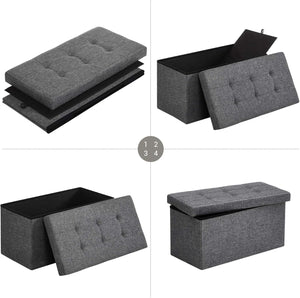 Foldable Tufted Ottoman Storage Box Set (Set of 3)