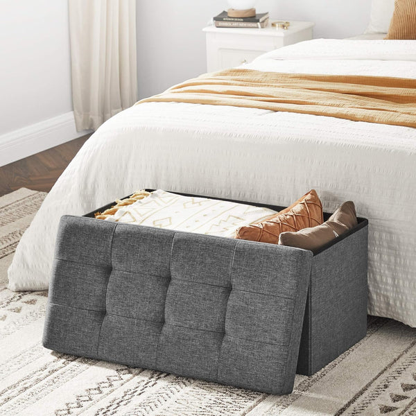 Foldable Tufted Ottoman Storage Box Set (Set of 3)