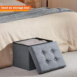 Foldable Tufted Ottoman Storage Box Set (Set of 3)