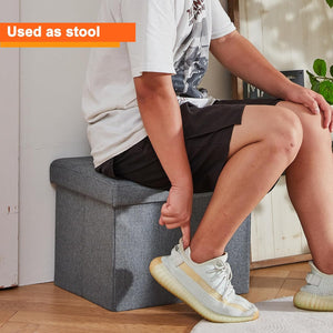 Foldable Tufted Ottoman Storage Box Set (Set of 3)