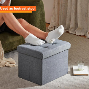 Foldable Tufted Ottoman Storage Box Set (Set of 3)