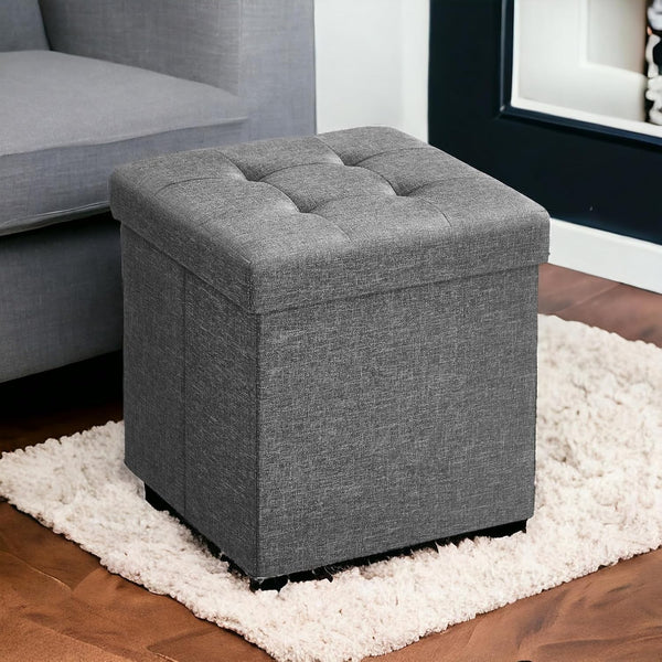 Foldable Tufted Ottoman Storage Box Set (Set of 3)