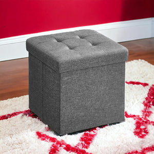 Foldable Tufted Ottoman Storage Box Set (Set of 3)