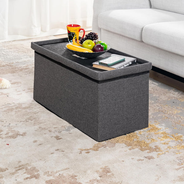 Foldable Tufted Ottoman Storage Box Set (Set of 3)