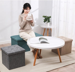 Foldable Tufted Ottoman Storage Box Set (Set of 3)