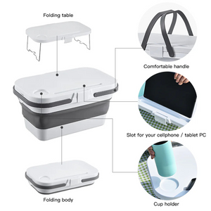 Collapsible Picnic Basket with Foldable Tray