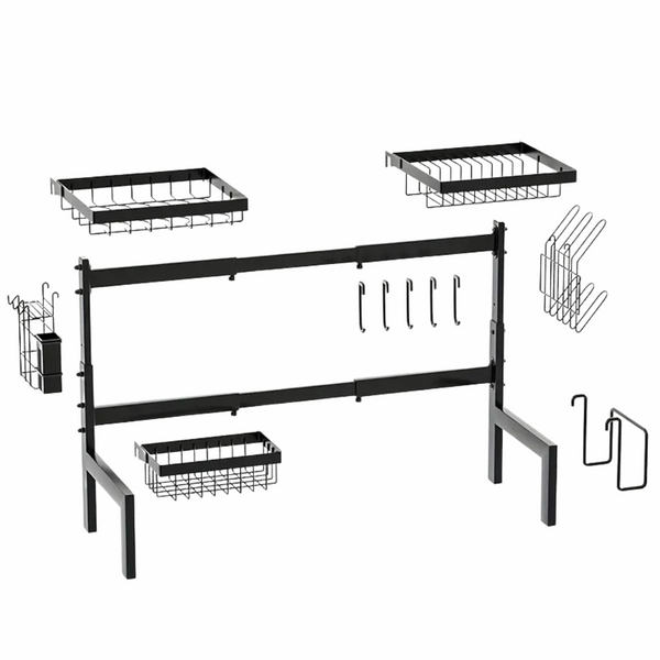 Expandable Heavy Duty Dish Rack with Telescopic Frame