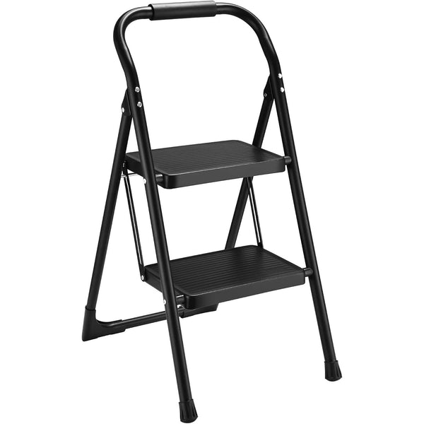 2-Step Foldable Steel Ladder with Anti-Slip Steps