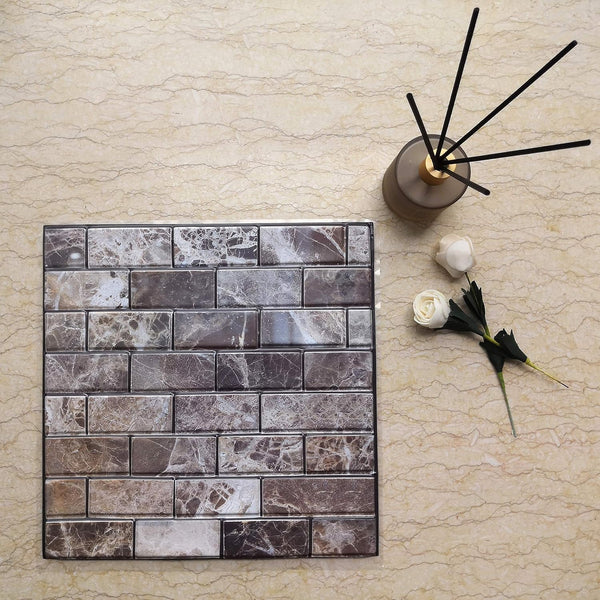 Marble Brick Look Wall Sticker Panels (6 Pack)