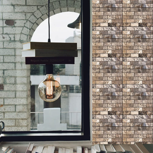 Marble Brick Look Wall Sticker Panels (6 Pack)