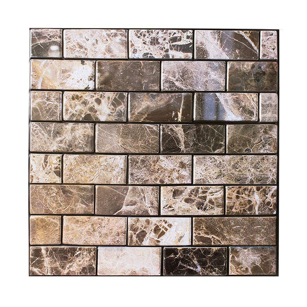 Marble Brick Look Wall Sticker Panels (6 Pack)