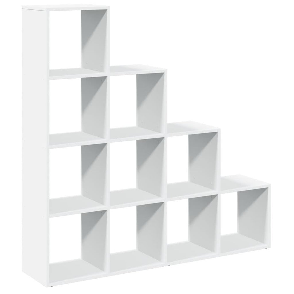 Modular 10-Cube Staircase Display Shelf
