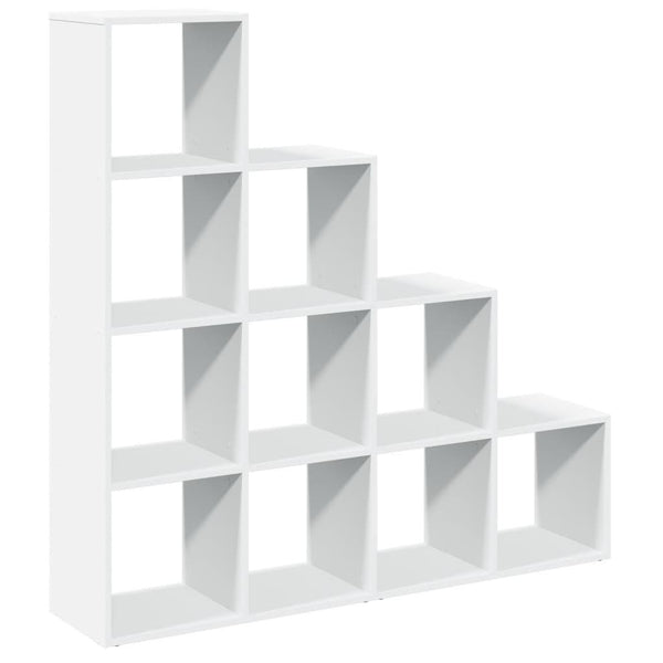 Modular 10-Cube Staircase Display Shelf
